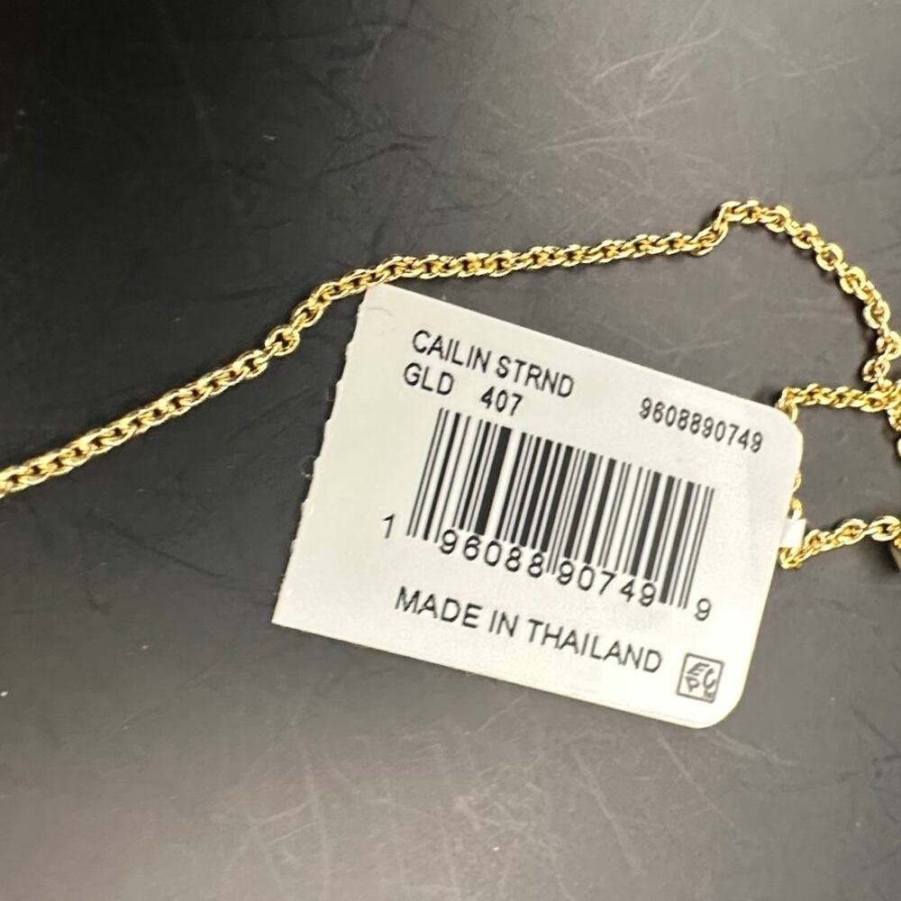 The Kendra Scott Cailin Delicate Strand Necklace NWT Gold Aqua Crystal Jewelry - Picture 12 of 13